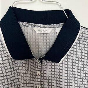 Lady Hagen Navy and White Polo